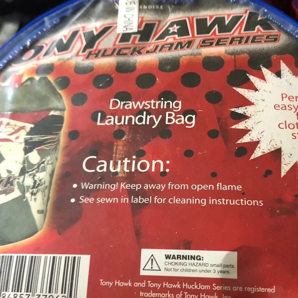 Tony Hawk Red and Black Drawstring Laundry Bag